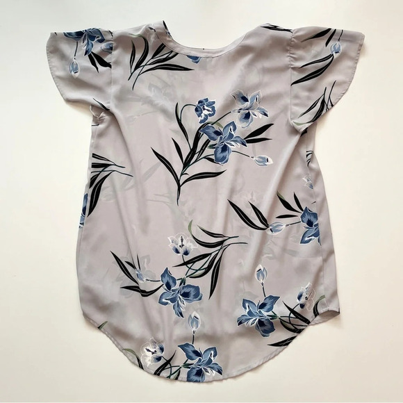 Ann Taylor Factory Floral Short-Sleeve Flowy Blouse Size XS - Picture 8 of 11